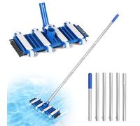 EFUTURETIME Aspirateur de Piscine Manuel avec Brosses et Rouleaux, et Démontable Perche Télescopique de 2 m