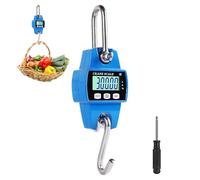 EFUTURETIME Balance Suspendue Numérique 300 KG, Balance À Grue Crochet Électronique en Aluminium avec Capteur Précis LCD Portable pour Chasse, Pêche, Ferme, L'usine, Pesage sur Quai, Bleu