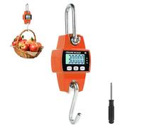 EFUTURETIME Balance Suspendue Numérique 300 KG, Balance À Grue Crochet Électronique en Aluminium avec Capteur Précis LCD Portable pour Chasse, Pêche, Ferme, L'usine, Pesage sur Quai, Orange