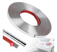 EFUTURETIME Bande Chromée Autocollante pour Garniture de Voiture, 10mm x 8m, Moulure Adhesive Decorative Murale, Baguette de Finition Universel pour Auto, Miroir, Mur, Porte, Meuble, Argent Brillant
