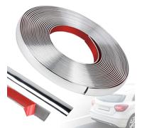 EFUTURETIME Bande Chromée Autocollante pour Garniture de Voiture, 15mm x 8m, Moulure Adhesive Decorative Murale, Baguette de Finition Universel pour Auto, Miroir, Mur, Porte, Meuble, Argent Brillant