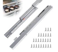 EFUTURETIME Glissiere pour Tiroir 45 cm Rail Tiroir Coulissant à Extension Totale 77 cm, Coulisse Tiroir avec Amortisseur Montage au Sol avec 26 Vis, 1 Paire
