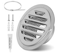 EFUTURETIME Grille Aeration Ronde 80mm Inox avec Métallique Fine Maille pour Cuisine, Salle de Bain, Exterieur