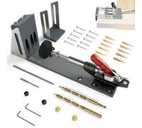 EFUTURETIME Guide Percage Oblique 15° Gabarit de Perçage, Pocket Hole Jig Kit avce 2 Forets de 9.5 mm pour Menuisiers Professionnels et les Amateurs de Bricolage