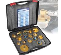 efuturetime Kit de 17 Pièces Adaptateurs pour Purge et Recharge de Liquide de Frein avec Raccord Rapide, Outil de Purgeurs Universel Compatible avec la Plupart des Véhicules