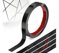 efuturetime Moulure Autocollante en Acier Inoxydable, 2cmx5m, Garniture Murale Autoadhésif, Moulure Flexible avec Effet Miroir pour Décoration de Meuble, Bordure de Miroir, Mur, Porte, Plafond, Noir