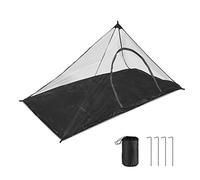 EFUTURETIME Moustiquaire Camping, 220 x 120 x 100cm, Voyage Léger Portable, Anti Moustique, Exterieur avec Porte Zippée pour Lit de Camping, Randonnée, Noir