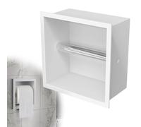 EFUTURETIME Porte Papier Toilette Encastré en Acier Inoxydable 17 X 17 X 8,6cm, Support Derouleur Papier Toilette Changement Rapide, Toilet Paper Holder pour Salles de Bains Étroites,Blanc