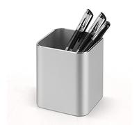 efuturetime Pot à Crayon Carré en Métal, Porte Stylo Bureau Argent, Organiseur Pinceau Maquillage, Porte Stylo pour Enfant, Bureau, École, Maison