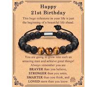 EFVISD 12e, 13e, 14e, 15e, 16e, 17e, 18e, 21e, 30e, 40e, 50e, 60e, 70e, 80e, 90e, 100e anniversaire - Bracelet d'anniversaire pour homme - Bracelet d'anniversaire pour garçons, hommes, papa, fils