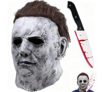 Efymosce Michael Myers Masque, Halloween Masques pour Adultes en Latex, Horreur Cosplay Costume Accessoires (A)