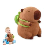 Efymosce Peluche Capybara, Jouet en Peluche Capybara, Capybara Portant Tortue, Capybara Plush Toy, Cadeaux pour Les Enfants (35CM)