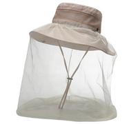 EFzkrtvm Chapeau Anti-moustiques pour l'extérieur, Casquette Anti-Moustique Multicolore, Pare-Soleil Pliable à séchage Rapide, for Le Visage ou l'extérieur(Beige)