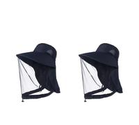EFzkrtvm Chapeau Anti-moustiques pour l'extérieur, Chapeau en Filet à tête de moucheron Multicolore, 1/2 pièces, Pliable, Respirant, pêche Plein air(2pcs Blue)