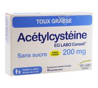 EG Conseil Acetylcysteine 200mg Poudre Solution Buvable Sans Sucre 18 Sachets-Dose