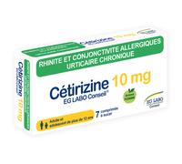 EG Conseil Cétirizine 10mg Rhinite Allergique Et Urticaire 7 Comprimés À Sucer