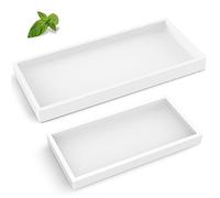 EG-SIPRO Plateau de comptoir de salle de bain en silicone épais de haute qualité, incassable, durable, rectangulaire, distributeur de savon pour comptoir de salle de bain, blanc, S + L (EGTRAY)