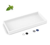 EG-SIPRO Plateau de comptoir de salle de bain en silicone épais de haute qualité, plateau rectangulaire incassable, distributeur de savon pour comptoir de salle de bain, blanc pur, 27 x 13 cm,