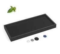 EG-SIPRO Plateau de salle de bain en silicone, incassable, rectangulaire, noir, 26,7 x 13,9 cm