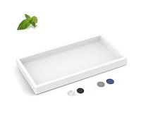 EG-SIPRO Plateau de Salle de Bain en Silicone, Plateau rectangulaire épais incassable pour comptoir, Distributeur de Savon - Petit 19,8 x 9,9 cm - Motif marbre Blanc