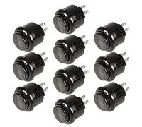 EG STARTS 10x 24mm Bouton-poussoir Micro-interrupteur intégré Remplacement pour Sanwa OBSF-24 Bouton Arcade Joystick Mame Jamma Games Couleurs noires