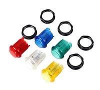 EG Starts 5x 30mm Arcade LED Lights Push Button Built-in Switch 5V Illuminated Buttons For Arcade Machine Games DIY Kit Parts Jamma Mame Raspberry Pi 1 2 3 ( Each color of 1 Piece ) & 5 Colour