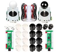 EG Starts Arcade DIY Kits contrôleur USB Encoder Pour PC Jeux 8 voies Stick + 4 x 24 mm + 16 x 30 mm Boutons pour arcade Cabinet Mame Raspberry Pi 1 2 3 Joystick KOF parts Blanc/Noir