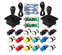 Eg Starts Classic Arcade Game Diy Part For Mame Usb Cabinet 2x Zero Delay Usb Encoder To Pc Games + 2x 8 Way Joystick + 18x Arcade Push Button (Including 1p 2p Start Buttons) Multiple Colour Kits