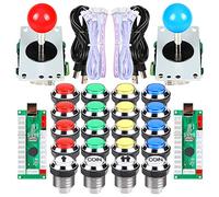 EG Starts classique Arcade Contest Kit de bricolage USB Encoder Pour PC Joystick + Chrome LED éclairé bouton 1 et 2 joueurs Boutons monnaie pour arcade Mame Raspberry Pi 2 3 3B