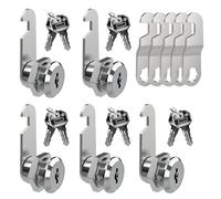 EG STARTS Lot de 5 serrures à came pour armoire de classement avec clés identiques de 1,6 cm pour boîte aux lettres, tiroir, commode, compartiment de camping-car, boîte à outils
