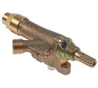 EGA Robinet à gaz avec bride tubulaire - Raccord thermocouple M8 x 1 - Entrée de gaz - Bride de tuyau de 21 mm - Axe de 8 x 6,5 x 19/13 mm - Plongement de l'essieu supérieur