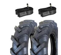 EGA08TNU 2 Pneus + Chambres à Air pour Tracteur 4.00-8 TM Renforcés 4PR Caoutchouc Roues Pneus
