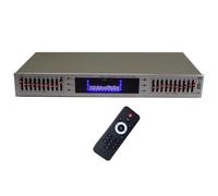 Égaliseur Graphique Numérique 20 Bandes avec Écran Led, Bluetooth/usb Et Télécommande, Réglage Des Effets Professionnels for Studio D'enregistrement Et Cinéma Maison(Silver)