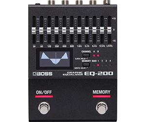 Égaliseur graphique programmable EQ-200 BOSS, un double EQ 10 bandes avec gamme de fréquences réglable, flux de signal polyvalent et insertion d'effets Pré/Post