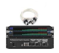 Égaliseur Graphique stéréo numérique 31 Bandes, processeur Audio numérique Professionnel avec 10 Effets préréglés, réduction du Bruit, réglage indépendant des Basses, médiums et aigus(Silver,B)