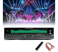 Égaliseur graphique stéréo numérique à 31 bandes avec télécommande, câble audio, 12 modes de rythme, réduction du bruit et analyseur de spectre musical LED pour studio d'enregistrement