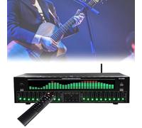 Égaliseur numérique à 31 bandes, analyseur de spectre audio avec télécommande et câble audio, fréquence de travail 32 Hz à 16 kHz et 12 modes de rythme, réduction automatique du bruit, pour la maison