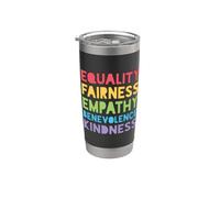Égalité Équité Empathie Bienveillance Gentillesse Gobelet isotherme en acier inoxydable double paroi