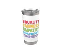 Égalité Équité Empathie Bienveillance Gentillesse Gobelet isotherme en acier inoxydable double paroi