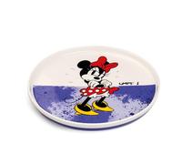 Egan Assiette à dessert ronde Mickey Mouse - 20 cm - Jaune - En porcelaine anglaise - Passe au micro-ondes et au lave-vaisselle - Collection Disney - Violet