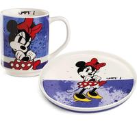 EGAN Assiette à dessert + Tasse empilable Minnie Mouse I Am Purple