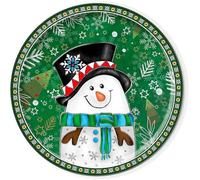 Egan Assiette de Noël panettone bonhomme de neige. Diamètre de 31 cm.