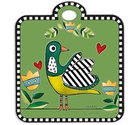 EGAN Dessous de plat Collection Cocoricò. Objet réalisé en céramique émaillée de couleur verte. Dimensions : 16 x 18 cm. La référence est 228036.