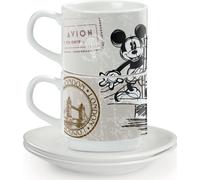 Egan DISNEY COFFEE IN THE CITY Set de 2 tasses à espresso empilables avec soucoupes LONDON