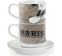 Egan DISNEY COFFEE IN THE CITY Set de 2 tasses à espresso empilables avec soucoupes PARIS