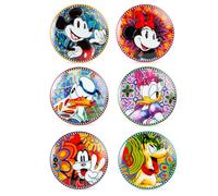 Egan Disney Forever & Ever Lot de 6 assiettes à dessert mixtes 19 cm - Assiettes en porcelaine de qualité supérieure