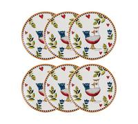 Egan Ensemble de assiettes Collection Cocoricò. Objet fabriqué en porcelaine de couleur orange. Dimensions : 19 cm. La référence est 228007.