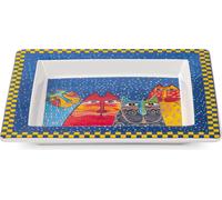 Egan LAUREL BURCH FANTASTIC FELINES Plateau bleu 18X20 cm