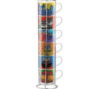 Egan LAUREL BURCH FANTASTIC FELINES Set de 6 tasses à espresso sur pied