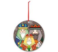 Egan ornement de Noël trois rois mages 7 x 7 cm